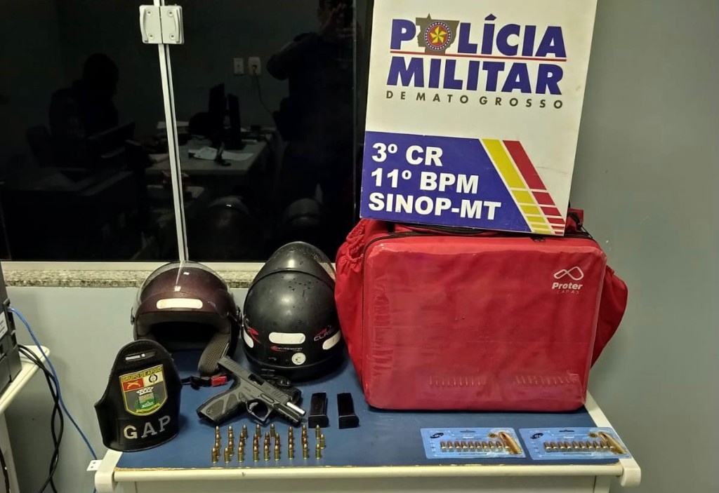 Suspeito de agredir motoboy é preso pela PM com arma de fogo em Sinop