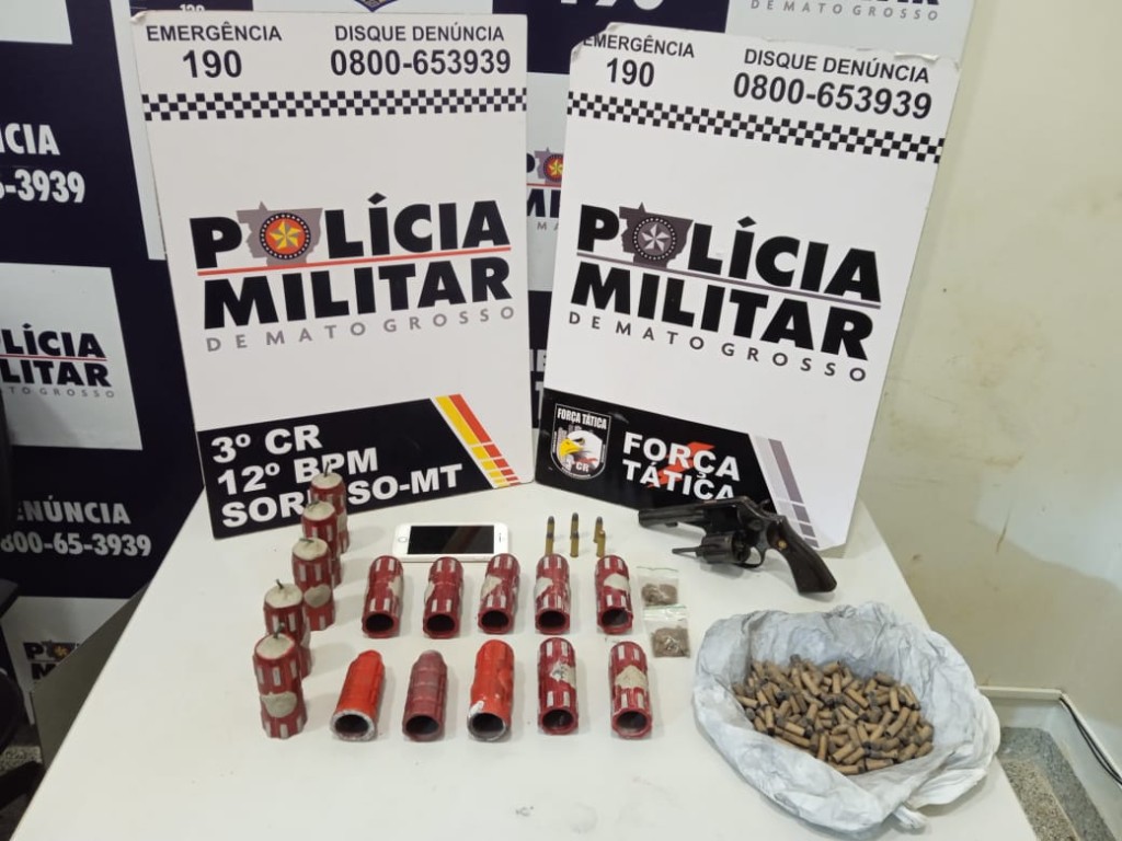 PM prende quatro suspeitos de sequestro e homicídio e apreende explosivos em Sorriso