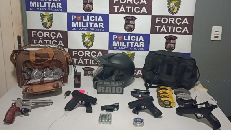 Força Tática recupera simulacros de arma de fogo e outros objetos furtados de loja de artigos militares
