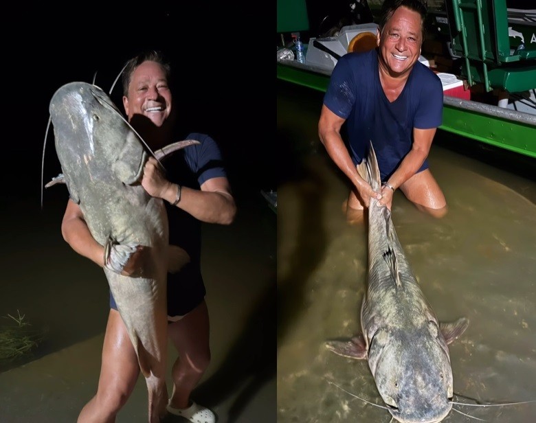 Leonardo pesca Jaú gigante no Rio Teles Pires em MT