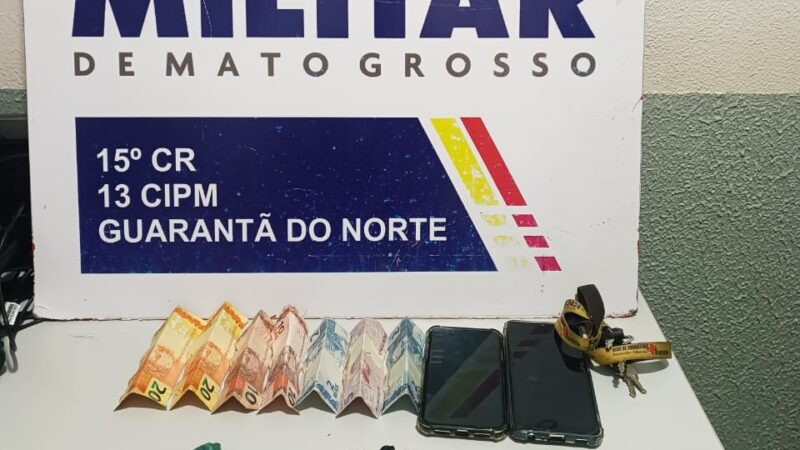 Polícia Militar prende 4 suspeitos por tráfico, corrupção de menores e associação criminosa em Guarantã do Norte.