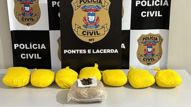 Polícia Civil apreende quatro quilos de maconha com traficante em Pontes e Lacerda