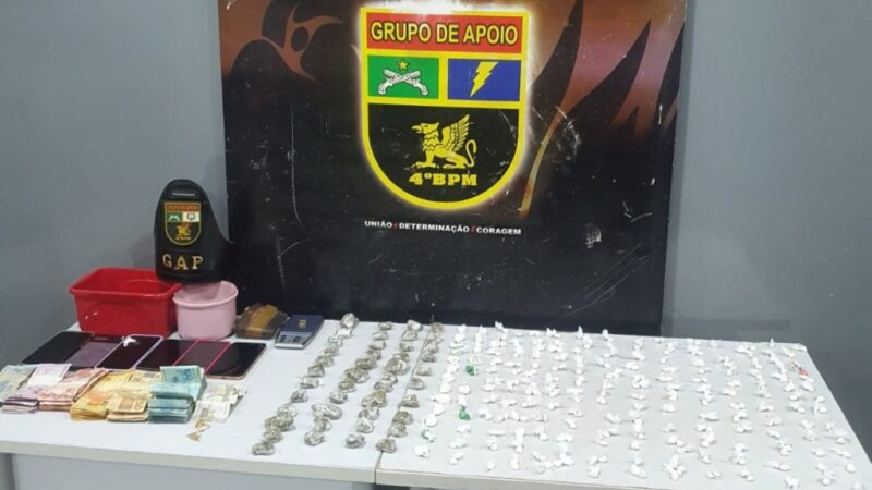 PM prende três pessoas e apreende 234 porções de maconha e cocaína em Várzea Grande