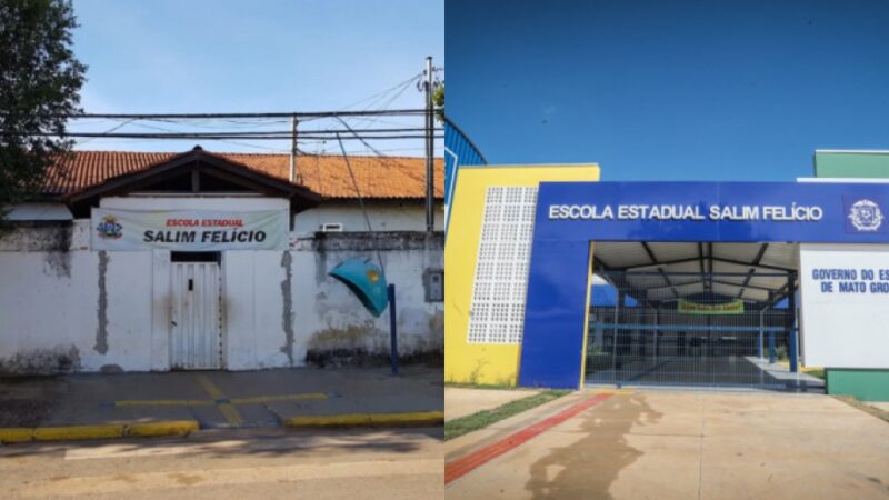Padrão de escolas estaduais muda com reformas feitas pelo Governo de MT; Veja antes e depois