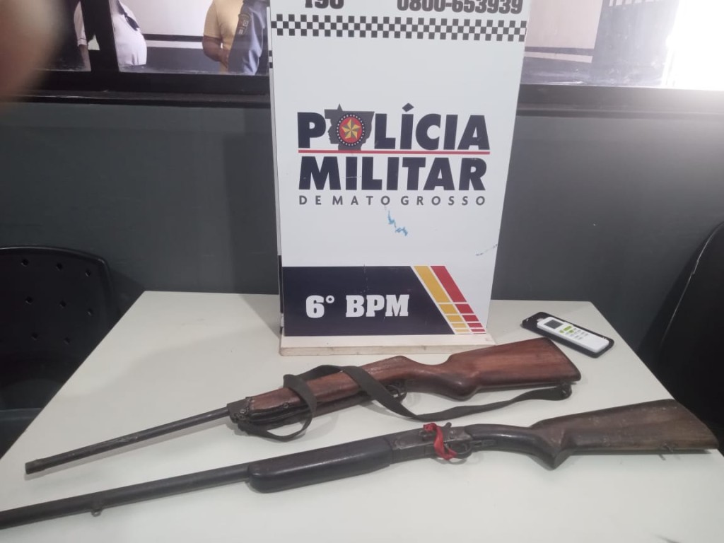 Homem é preso pela Polícia Militar com duas armas de fogo em Cáceres