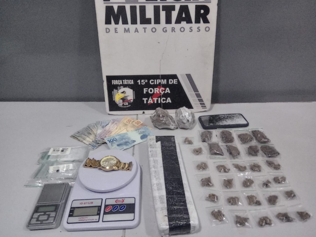 Força Tática prende homem com tablete e 32 porções de maconha em Várzea Grande