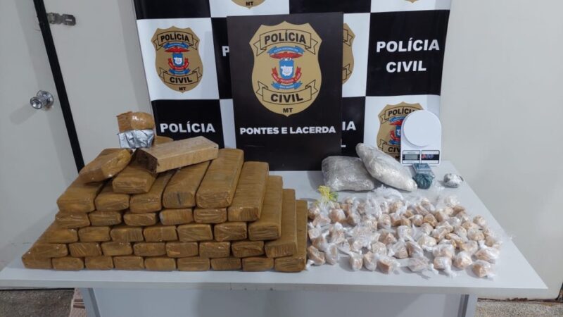 Polícia Civil apreende carregamento de maconha e pasta base que seria distribuído em Pontes e Lacerda