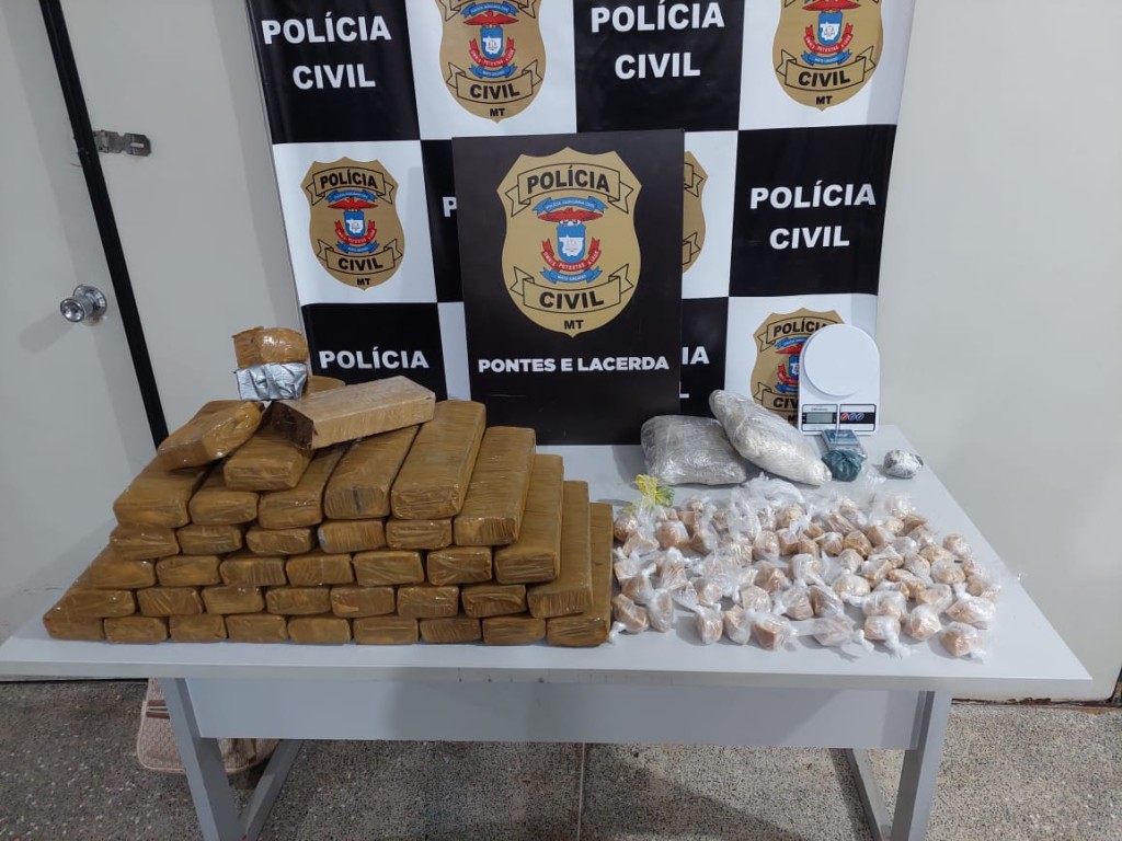 Polícia Civil apreende carregamento de maconha e pasta base que seria distribuído em Pontes e Lacerda