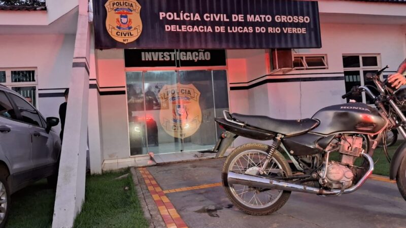 Polícia Civil recupera motocicleta com restrição de roubo/furto em Lucas do Rio Verde