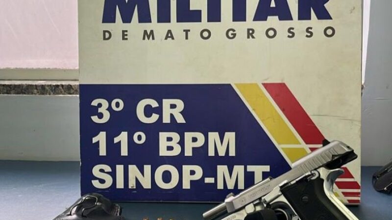 Homem é preso em flagrante pela Polícia Militar por porte ilegal de arma em Sinop