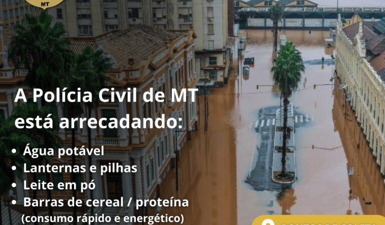 Polícia Civil arrecada donativos para vítimas de enchentes no RS