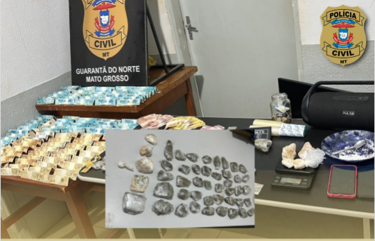 Investigação Policial desarticula ponto de venda de drogas em Linha Recanto dos Passos no Município de Guarantã do Norte.