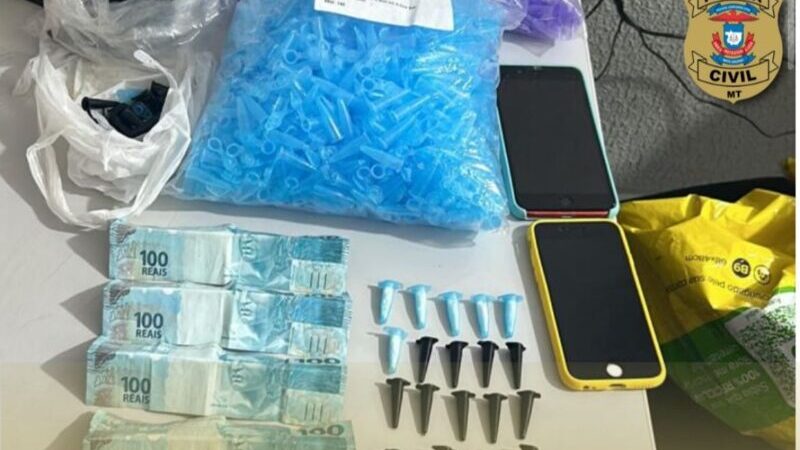 Polícia Civil desarticula ponto de venda de drogas em quitinete no Bairro Cidade Nova.