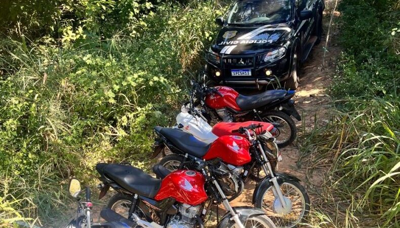 Polícia Civil recupera oito motocicletas furtadas de concessionária e detém quatro em flagrante