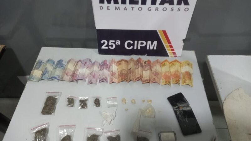 Trio é preso com porções de pasta base de cocaína e maconha em Várzea Grande