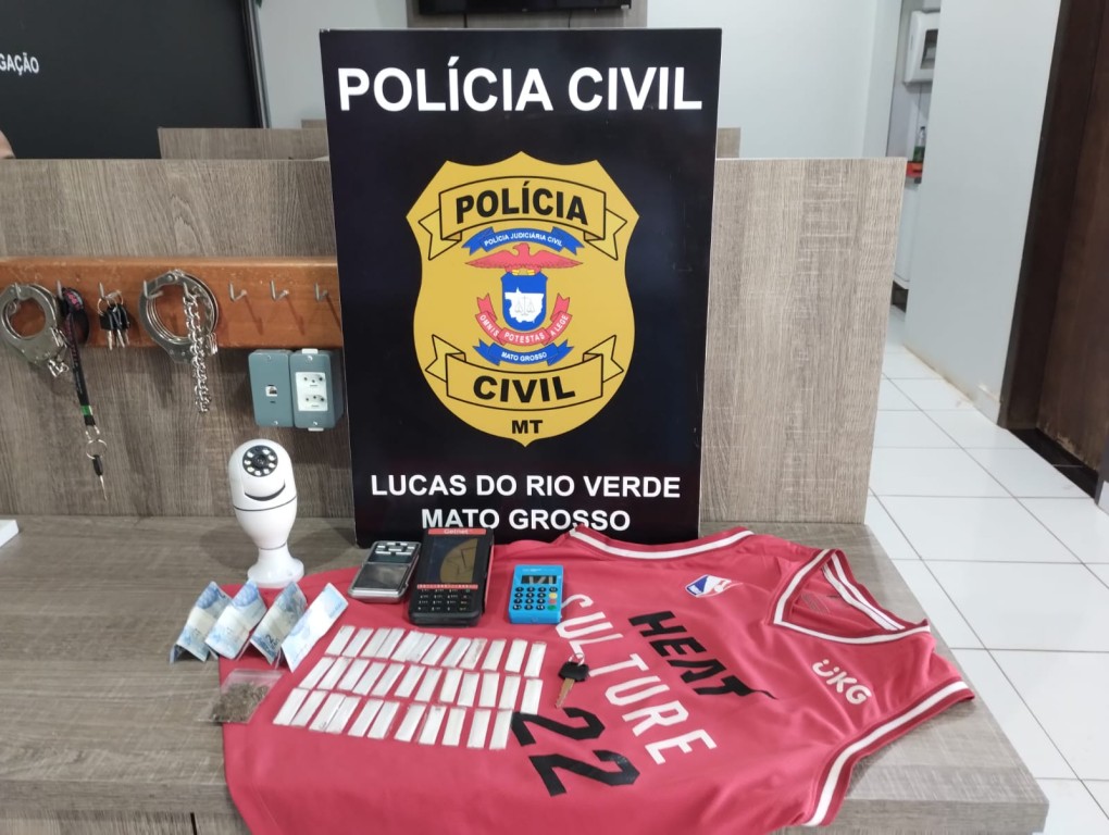 Polícia Civil prende jovem por tráfico de drogas e desobediência em Lucas do Rio Verde