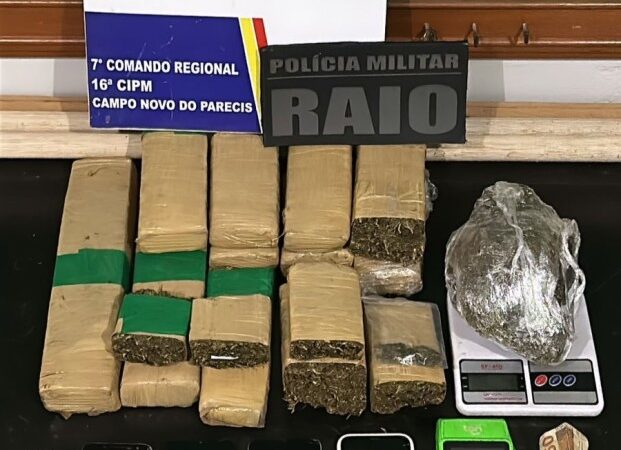 Quadrilha é presa em flagrante pela PM com quase 8kg de maconha em Campo Novo do Parecis