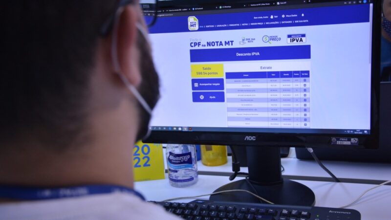 Motoristas têm até esta quarta-feira (29) para resgatar pontos do Nota MT e garantir desconto no IPVA