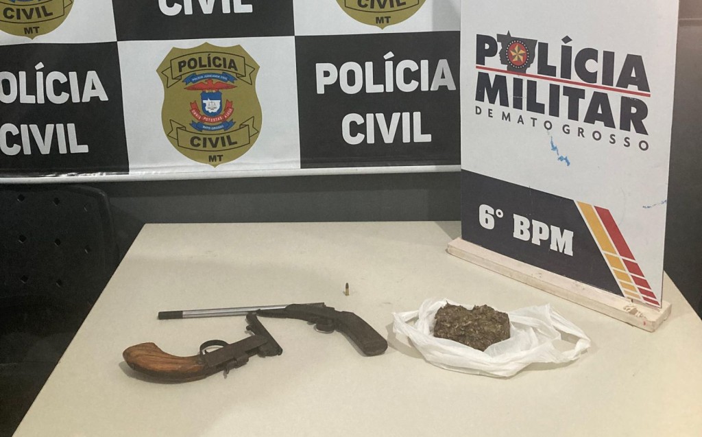 Membro de facção criminosa é preso com armas de fogo e porção de maconha em Cáceres