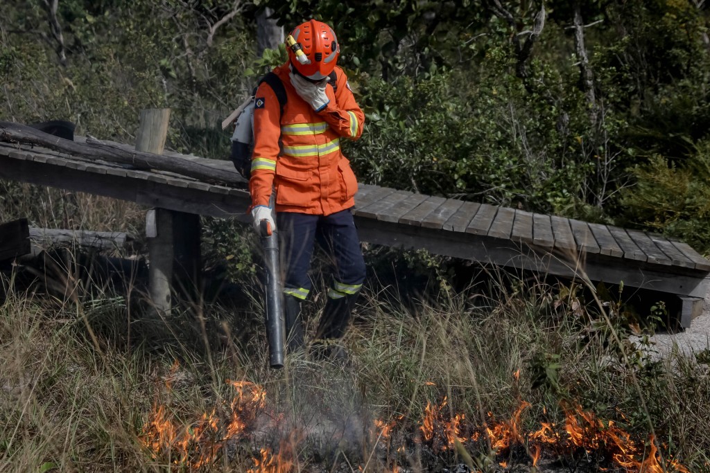 Corpo de Bombeiros segue no combate a dois incêndios florestais neste domingo (23)