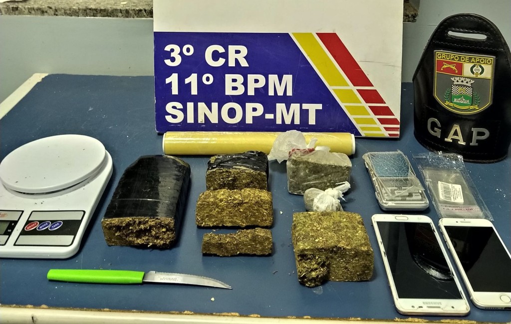 Polícia Militar prende três pessoas por tráfico de drogas em Sinop