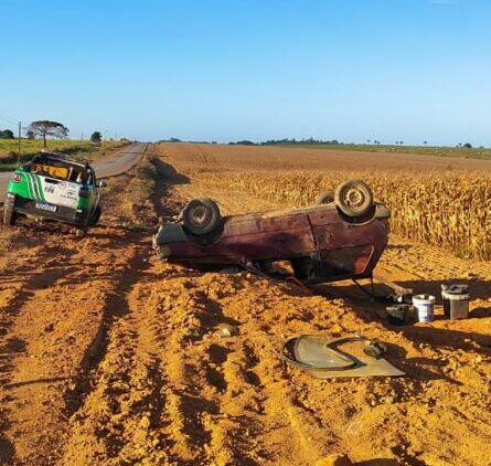 Carlinda: jovem embriagado é detido após capotar veículo na MT-320