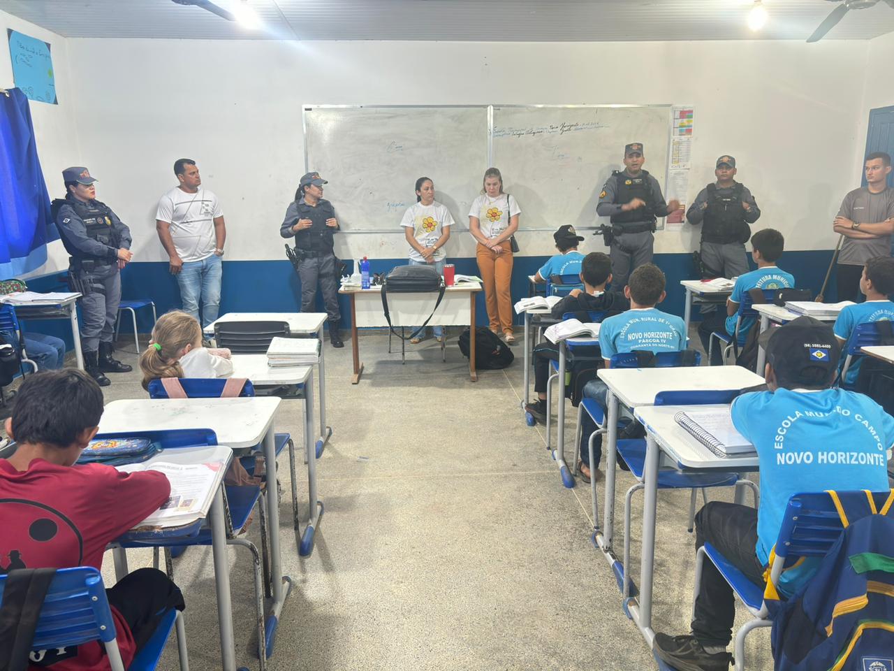 Projeto escola segura da 13º CIPM de Guarantã do Norte visitou a E. M. Integral do Campo Novo Horizonte