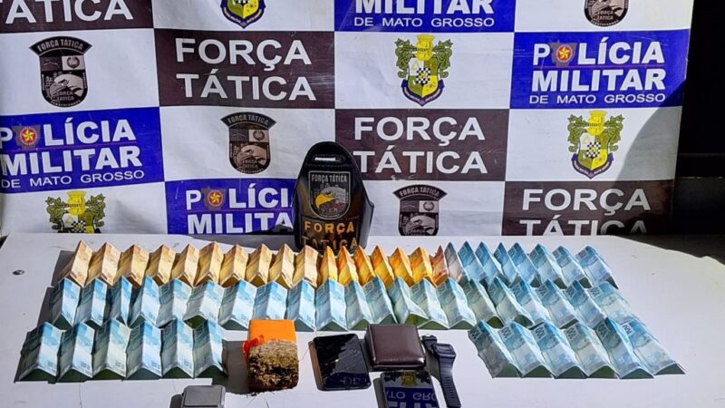 Força Tática prende homem com maconha e R$ 4,7 mil em dinheiro de tráfico de drogas