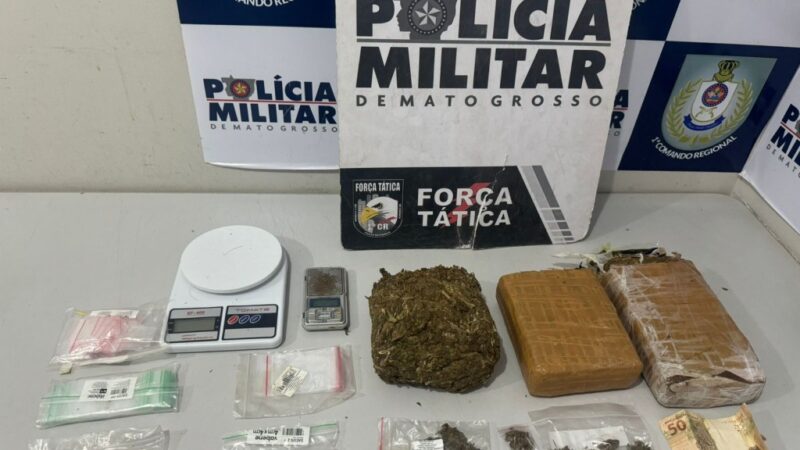 Dois homens são presos pela PM suspeitos de tráfico de drogas em Cuiabá