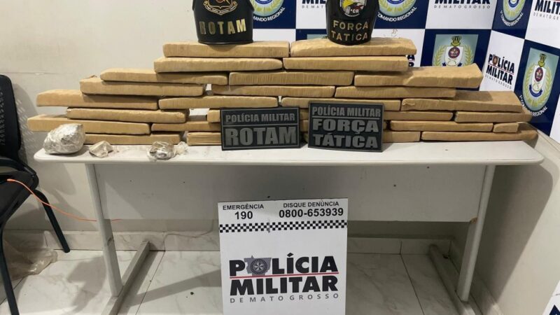Rotam prende homem em flagrante com 26 tabletes de maconha em Cuiabá