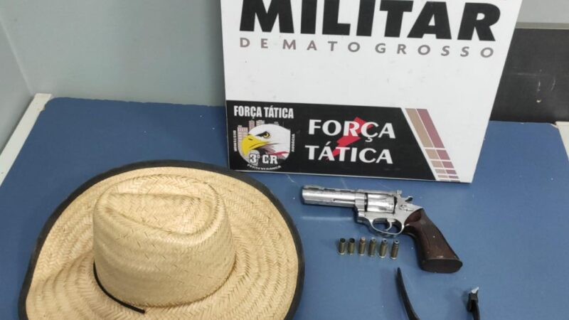 Força Tática prende suspeito por ameaça, agressão e porte ilegal de arma