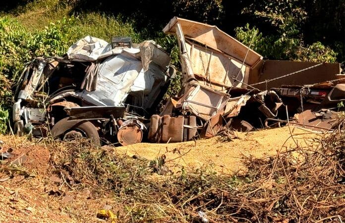 Colisão envolve três carretas na BR-163 entre Sinop e Sorriso; assista