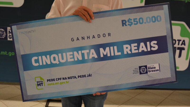 Sorteio de R$ 900 mil do Nota MT será nesta quinta; mais de 500 mil consumidores concorrem