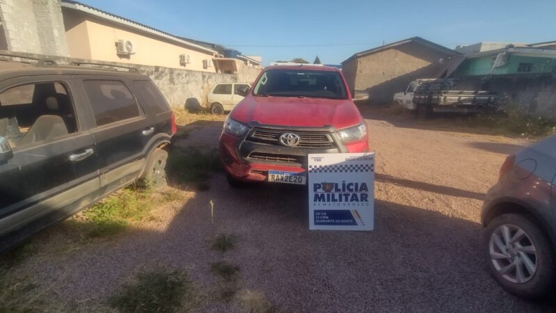 Policia Militar de Guarantã do Norte recupera camionete Toyota Hilux Furtada em Nova Santa Helena