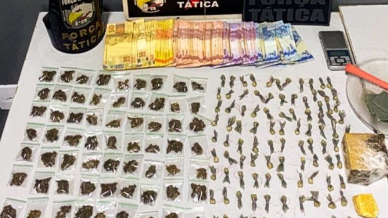 Força Tática prende mulher com 162 porções de drogas em Várzea Grande