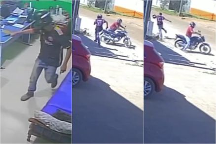 Testemunha põe bandido para correr durante roubo em MT