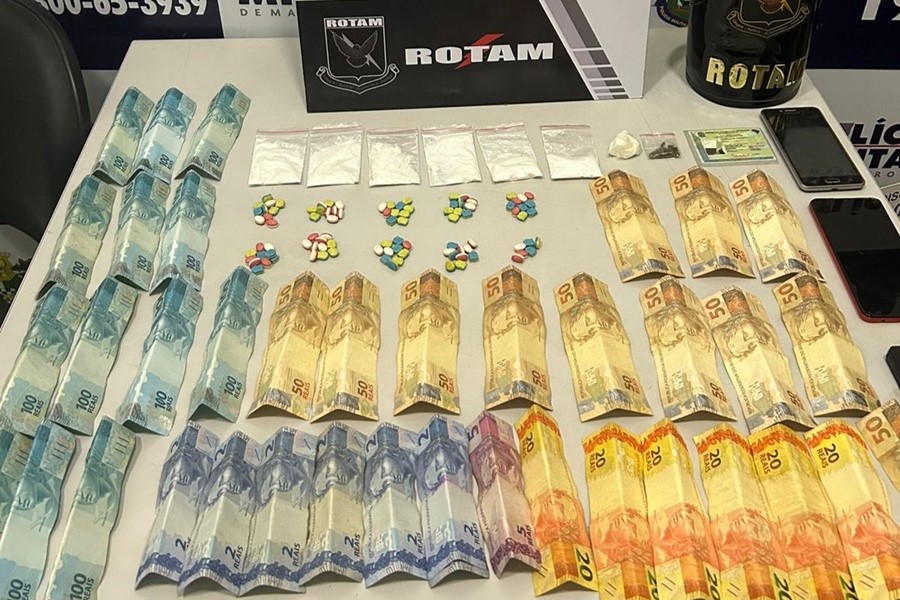Rotam prende mulher com porções de cocaína e 96 comprimidos de droga sintética em Sorriso