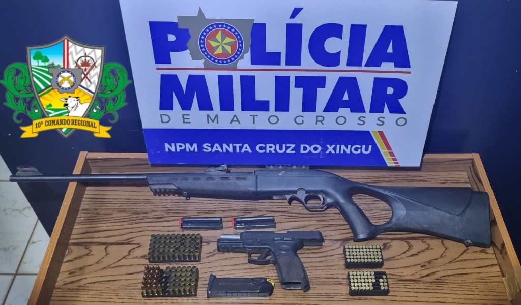 PM prende suspeito de violência doméstica e ameaça com armas de fogo em Santa Cruz do Xingu