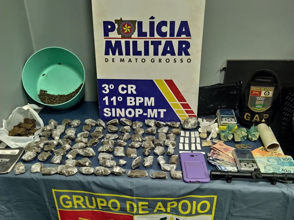 Polícia Militar apreende adolescente com 105 porções de drogas em Sinop