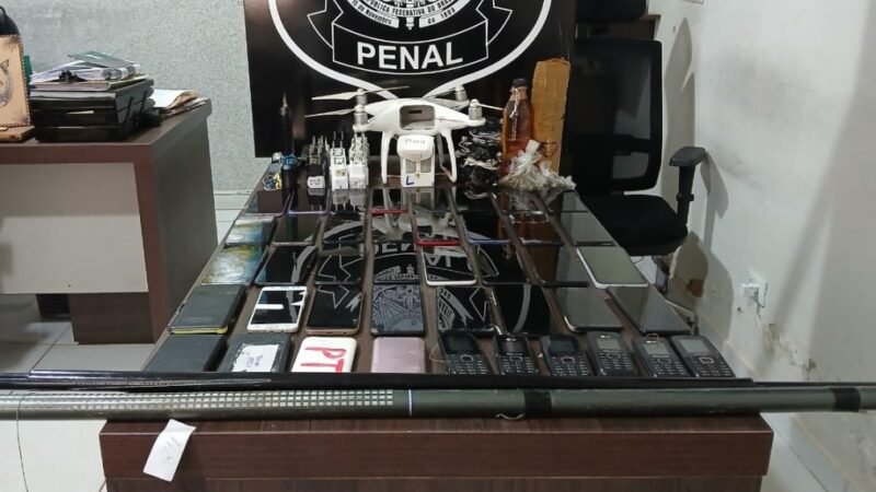 Polícia Penal intercepta drones e apreende 66 aparelhos na penitenciária de Rondonópolis em 13 dias