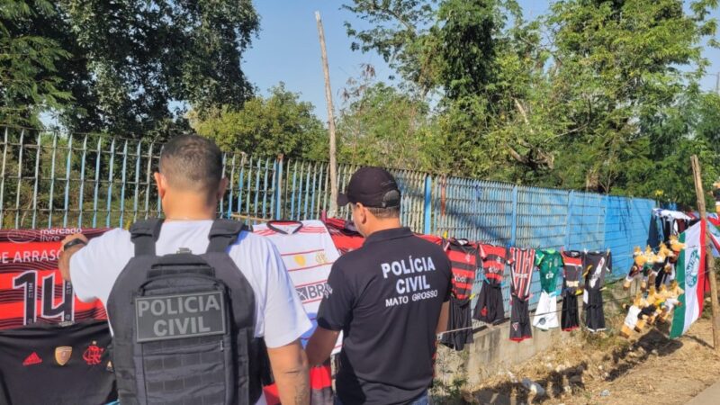 Produtos falsificados de times brasileiros são apreendidos pela Polícia Civil em Cuiabá