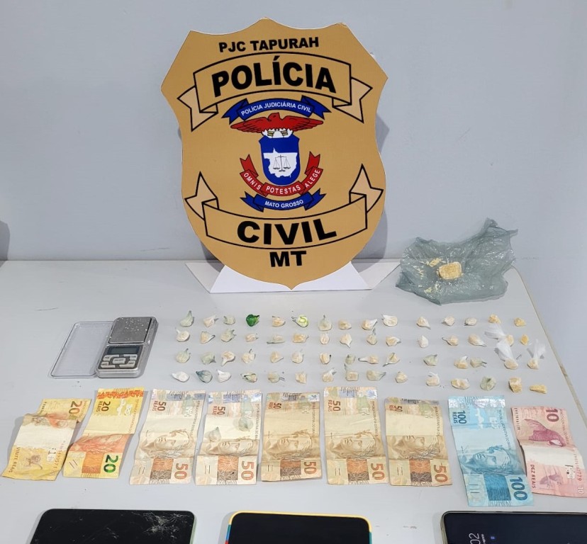Polícia Civil prende suspeito com 62 porções de pasta base em casa onde estavam crianças
