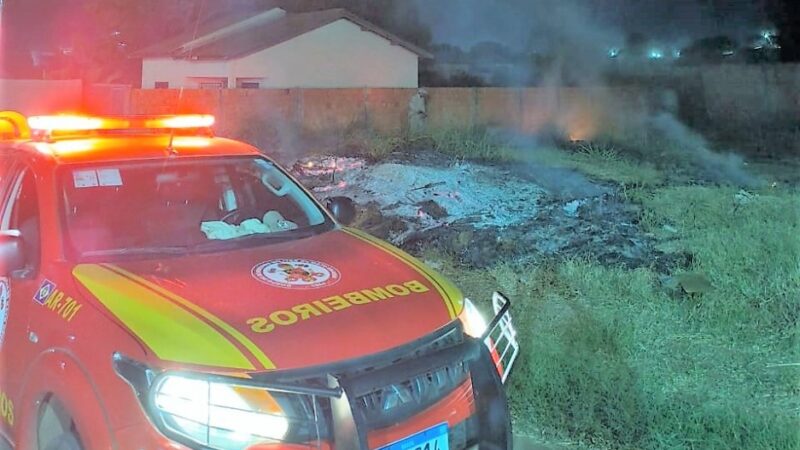 Corpo de Bombeiros Militar combate três incêndios em terrenos baldios