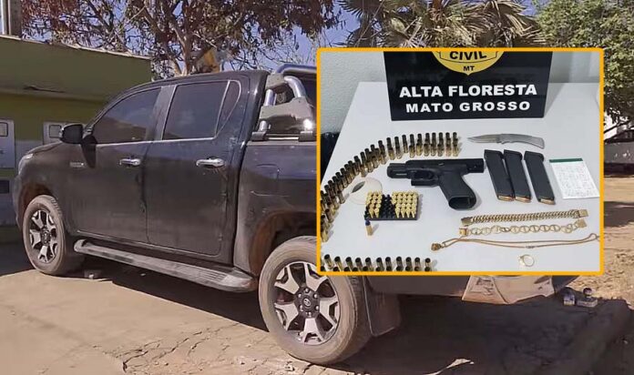 Dois cobradores de Colíder são detidos em Alta Floresta suspeitos de extorsão; arma e munição apreendidas