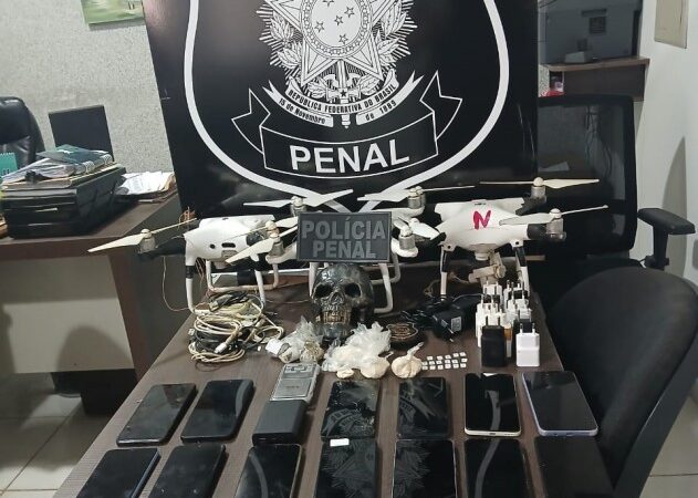 Polícia Penal apreende drone que transportava celulares para a Penitenciária de Rondonópolis