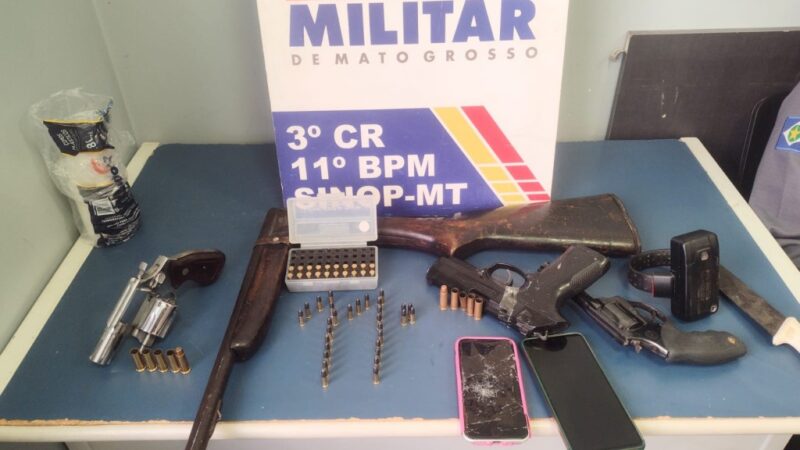 Polícia Militar apreende adolescentes e armas após tentativa de roubo à residência em Sinop