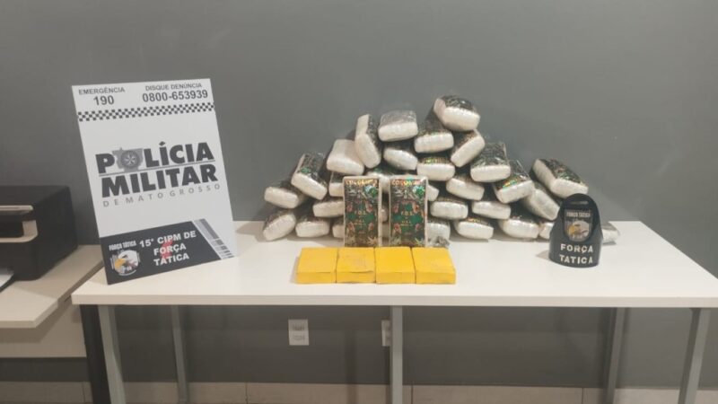 Força Tática prende dois homens com 39 tabletes de drogas em Várzea Grande