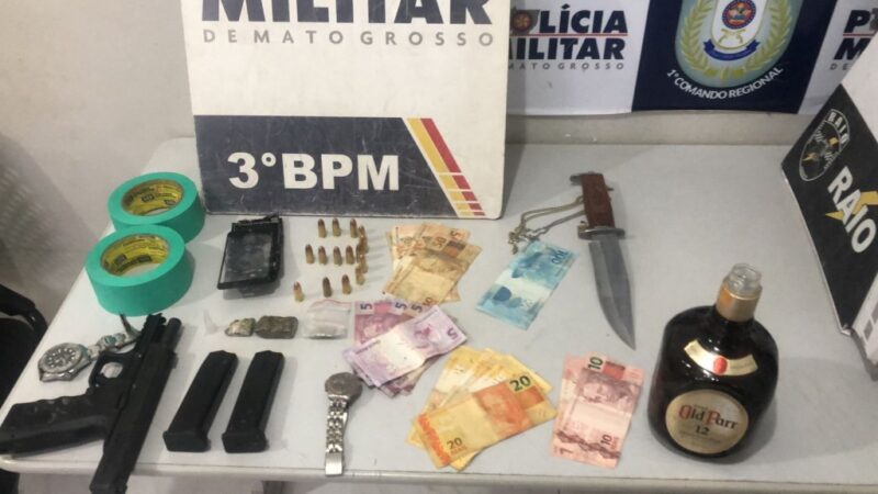 Quadrilha é detida pela PM por porte ilegal de arma de fogo e tráfico de drogas