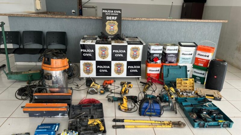 Polícia Civil recupera ferramentas furtadas e apreende pistola com suspeito por crimes patrimoniais