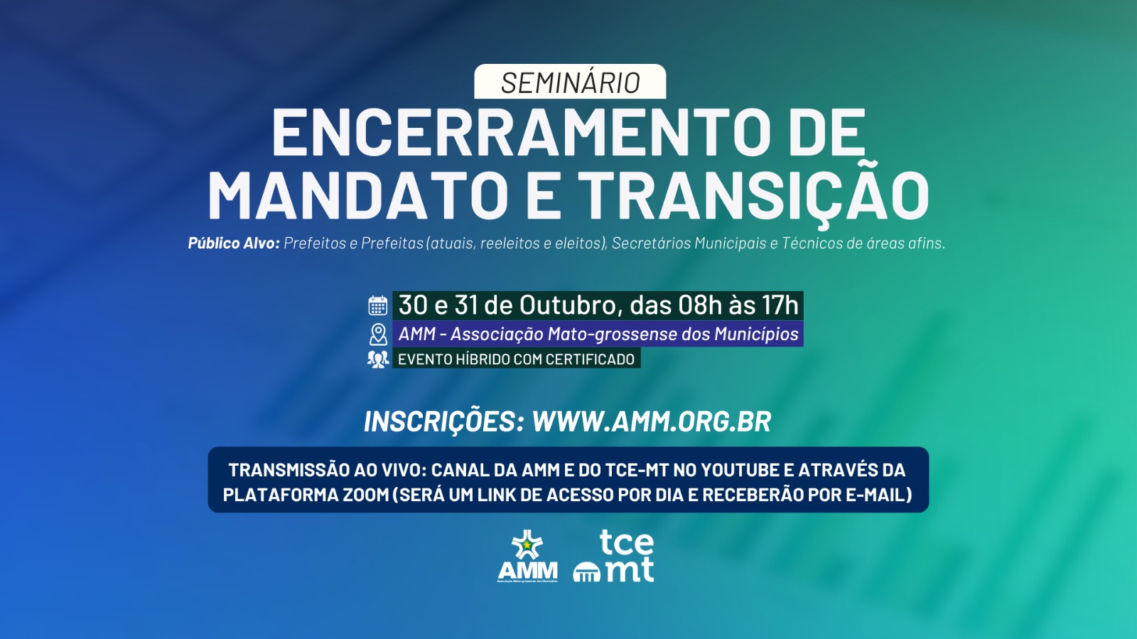 Encerramento de Mandato e Transição é tema do próximo Seminário Técnico da AMM